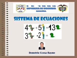 Sistema de ecuaciones
Demetrio Ccesa Rayme
 