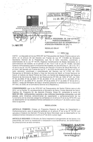 Resolucion n° 30 regula pasantías aps 2012 t.r.