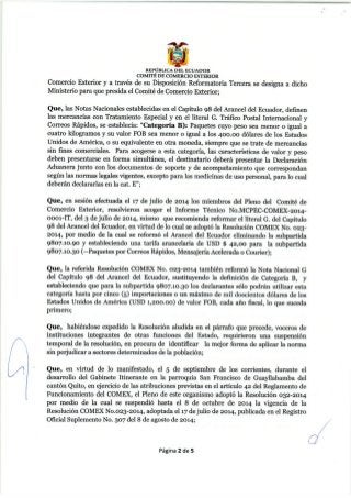 Resolución no.033 2014 pleno del cómex