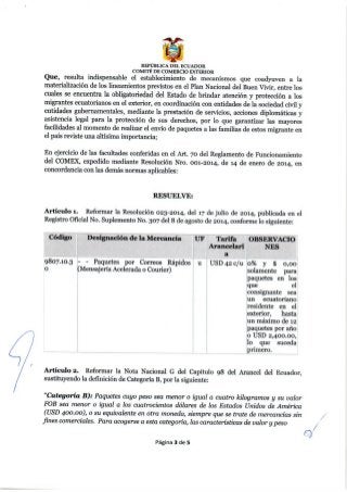 Resolución no.033 2014 pleno del cómex