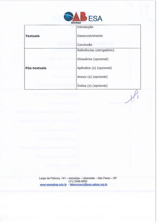 Manual monografia OAB/ESA