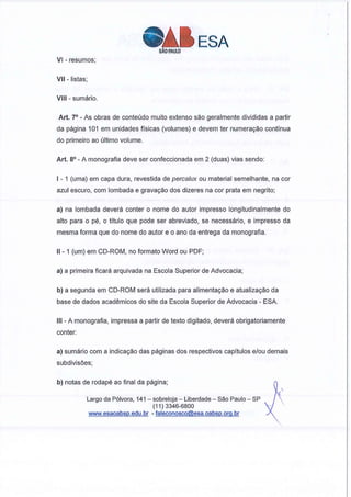 Manual monografia OAB/ESA