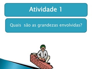 Atividade 1 
Quais são as grandezas envolvidas? 
 
