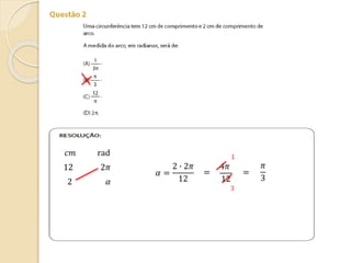 𝑐𝑚 rad
12 2𝜋
2 𝛼
𝛼 =
2 ∙ 2𝜋
12
=
4𝜋
12
=
𝜋
3
1
3
 