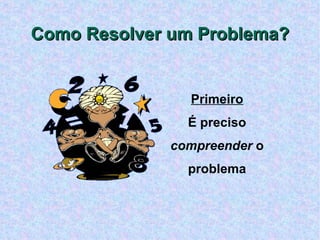 Como Resolver um Problema? Primeiro É preciso  compreender  o problema 