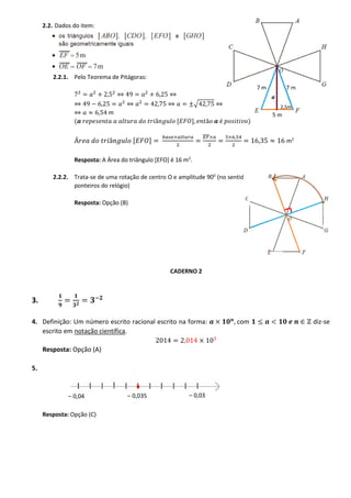 Proposta de resolução do teste intermédio de matemática  9ºano -versão1-março 2014