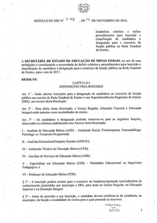 Resolução SECRETARIA DE EDUCAÇÃO MG 3118 16-r