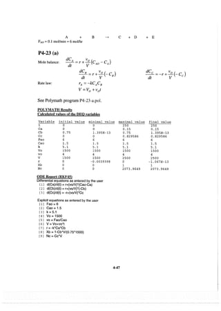 Resolução fogler 4ed.