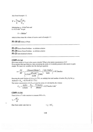 Resolução fogler 4ed.