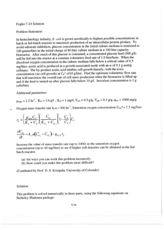 Resolução fogler 4ed.