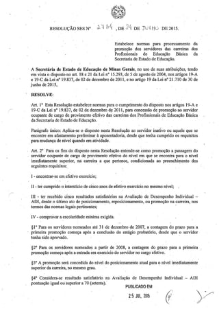 Resolução 2784 - 24 de julho 2015 Reposicionamento de certificação.