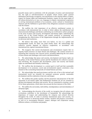 Resolution adopted by the General Assembly 60/1 2005 World Summit ...