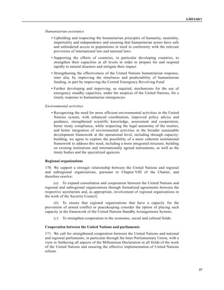 Resolution adopted by the General Assembly 60/1 2005 World Summit ...