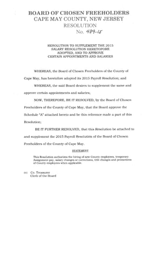 Salary Resolution from Freeholder Meeting June 23
