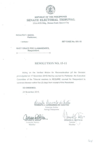 Resolution no. 15-11