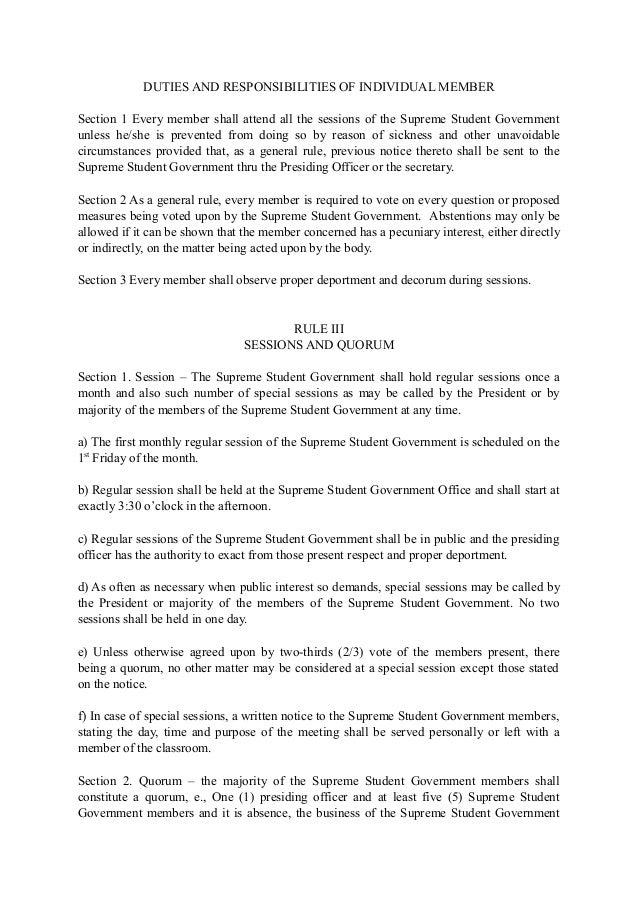 SSG Internal rules and Regulations