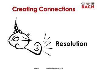 Creating Connections

Resolution

BACN

www.bacnetwork.com

 