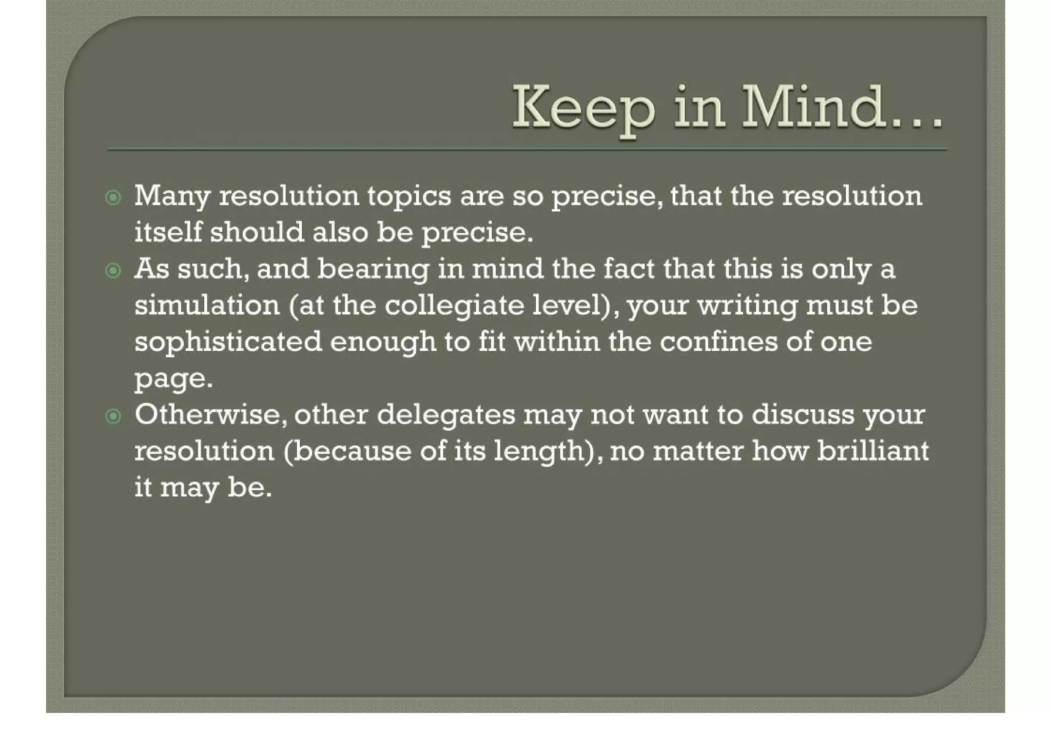 Resolution Writing 101