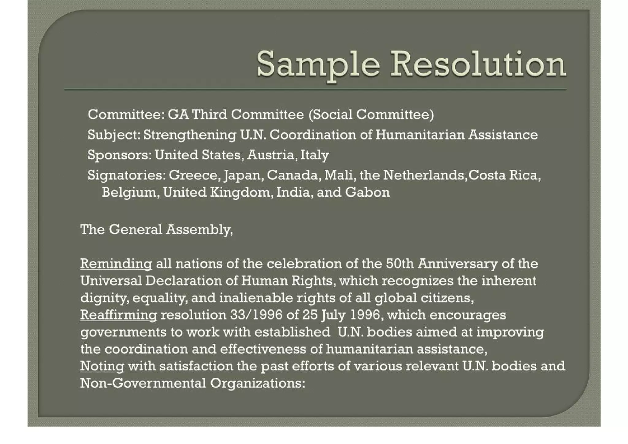 Resolution Writing 101