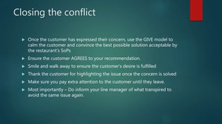 Resolve customer conflict - Waiter | PPTX