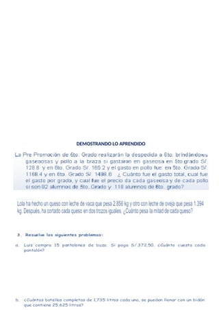 DEMOSTRANDO LO APRENDIDO
 