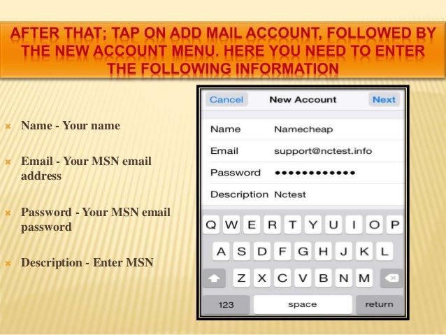 Iphone email settings