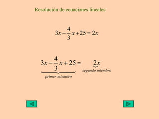 Resolución de ecuaciones lineales 