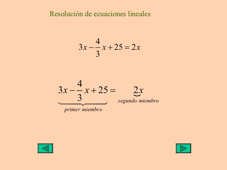 Resolver ecuación lineal