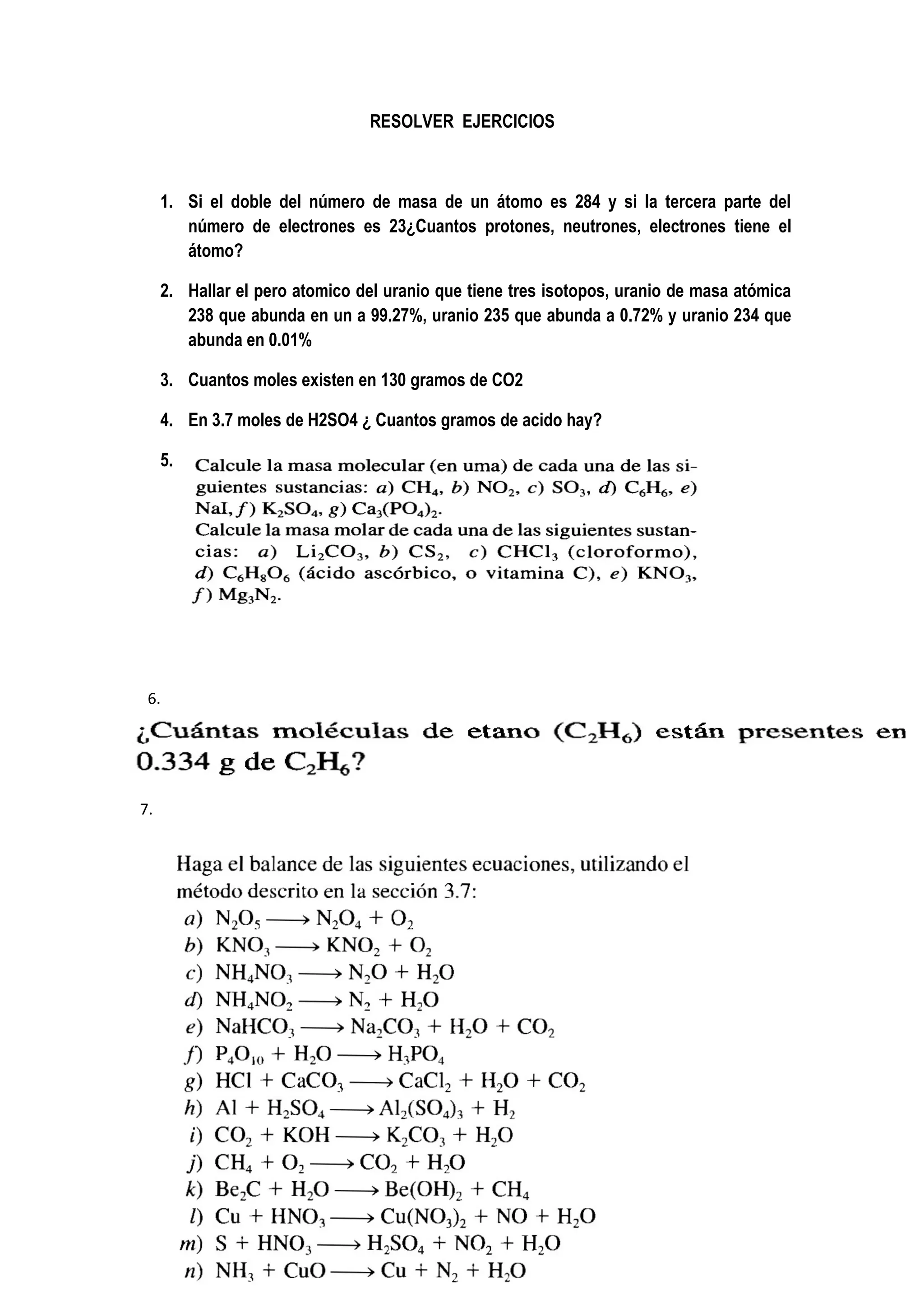 Resolver ejercicios | PDF