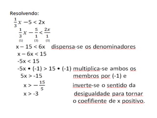 Resolver problemas conducentes a uma inequação linear