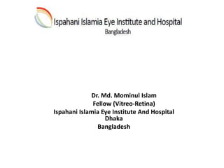 Dr. Md. Mominul Islam
Fellow (Vitreo-Retina)
Ispahani Islamia Eye Institute And Hospital
Dhaka
Bangladesh
 