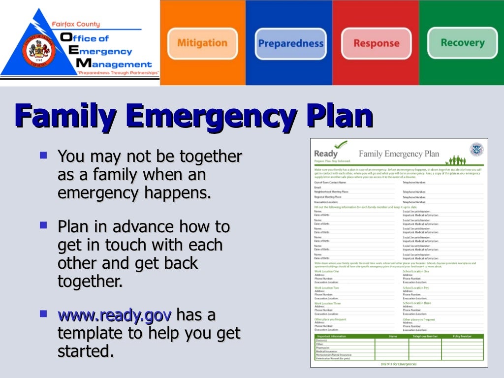 Family Emergency Plan You May