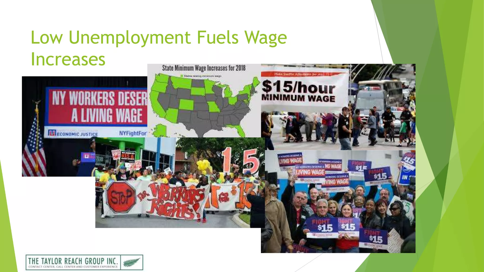 Low Unemployment Fuels Wage
Increases
 