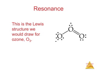 Resonance	This is the Lewis structure we would draw for ozone, O3.+-
