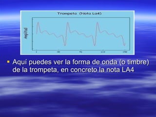 Aquí puedes ver la forma de onda (o timbre) de la trompeta, en concreto la nota LA4  