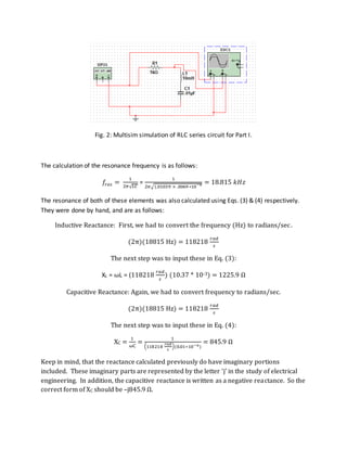 Resonant Response of RLC Circuits | DOCX