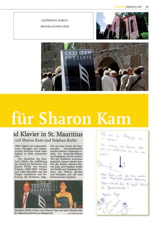 GEZEITENKONZERTE 2012   21




   GEFÖRDERT DURCH:

   MONIKA SCHMUCKER




für Sharon Kam
 
