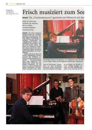 52    GEZEITENKONZERTE 2012



Anzeiger für
Harlingerland
vom 27. Juli 2012, S. 9
 