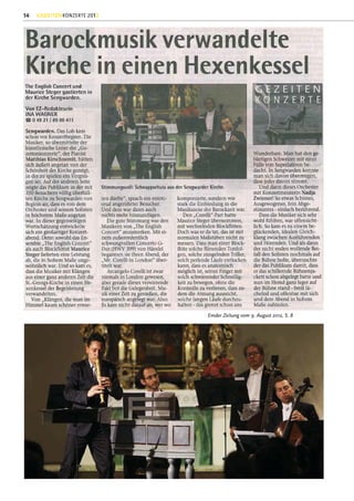 56   GEZEITENKONZERTE 2012




                             Emder Zeitung vom 9. August 2012, S. 8
 