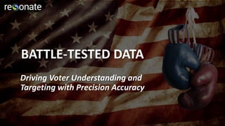 BATTLE-TESTED DATA
Driving Voter Understanding and
Targeting with Precision Accuracy
 