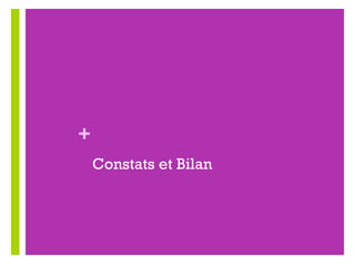 +
Constats et Bilan
 
