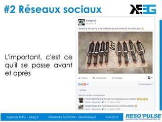 #2 Réseaux sociaux
Agence KEEG – keeg.fr Alexandre SANTONI – alex@keeg.fr Avril 2016
L'important, c'est ce
qu'il se passe ...