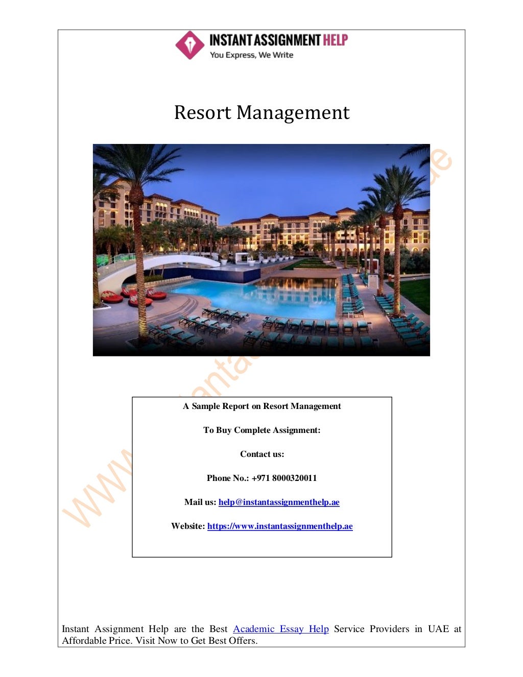 a case study of resort management