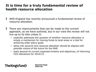 David Buck on improving the allocation of health resources in England | PPT