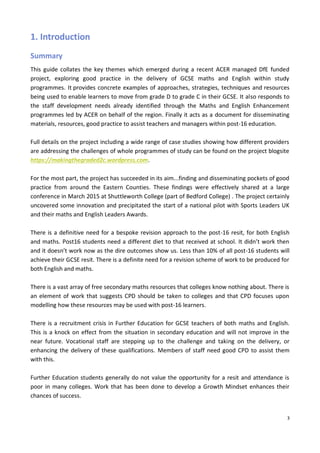 Guide Example Gcse Resource guide for GCSE Teachers in English and Maths | PDF
