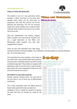resource guide for gcse teachers in english and maths