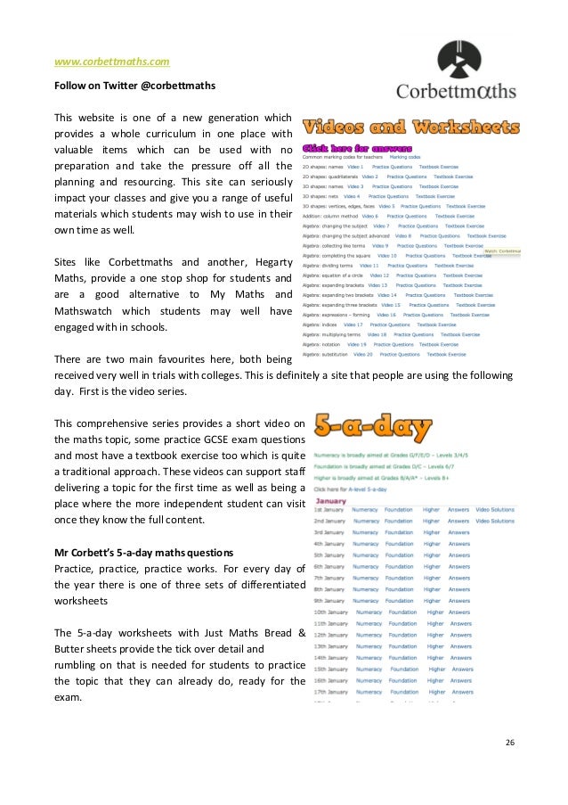 Resource Guide For Gcse Teachers In English And Maths