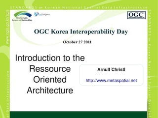 Introduction to the
    Ressource              Arnulf Christl

     Oriented       http://www.metaspatial.net

    Architecture
 