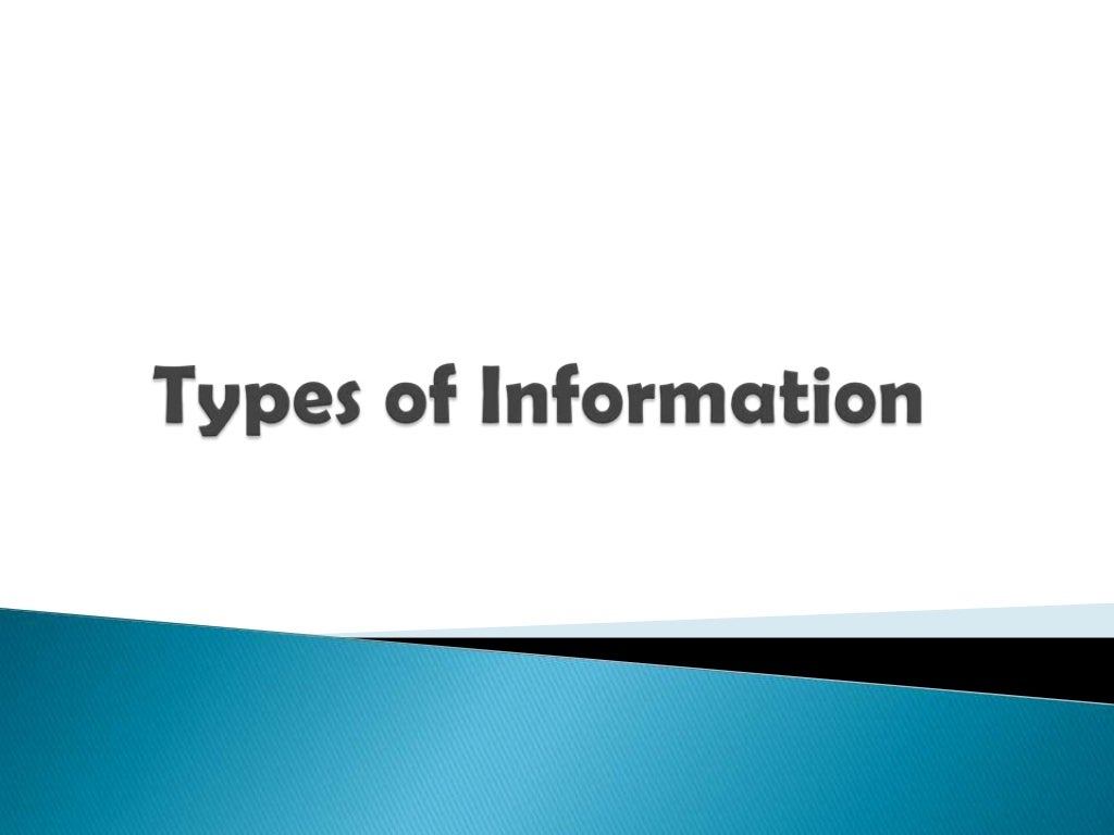 Resource1a - Types of Information ppt