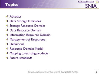 SNIA Resource Domain Model | PPT